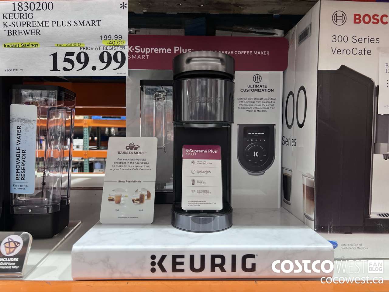 1830200 KEURIG K-SUPREME PLUS SMART BREWER ($40.00 INSTANT SAVINGS EXPIRES ON 2025-03-23) $159.99