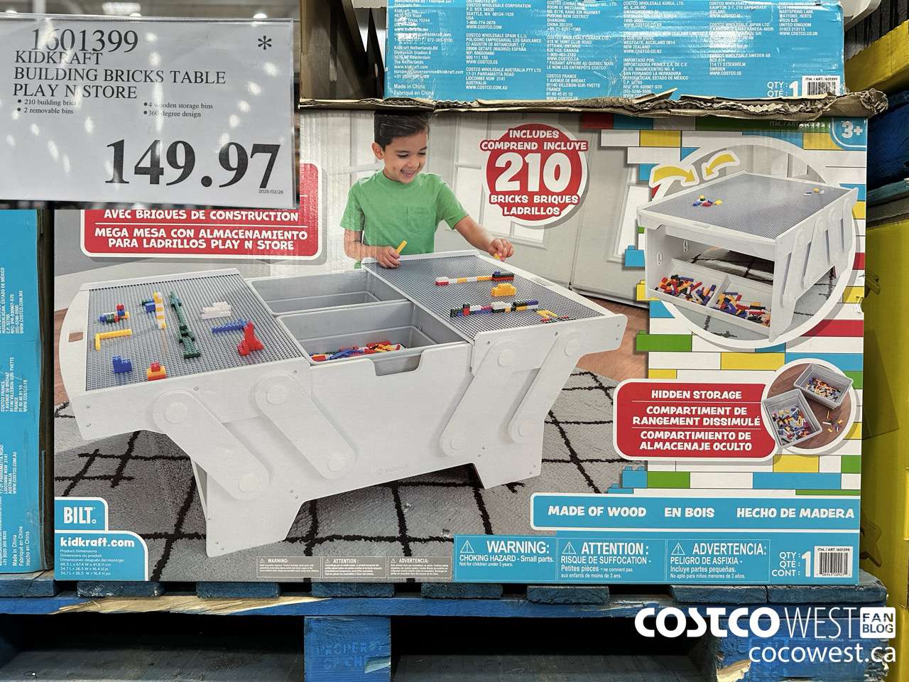 1601399 KIDKRAFT BUILDING BRICKS TABLE PLAY N STORE $149.97