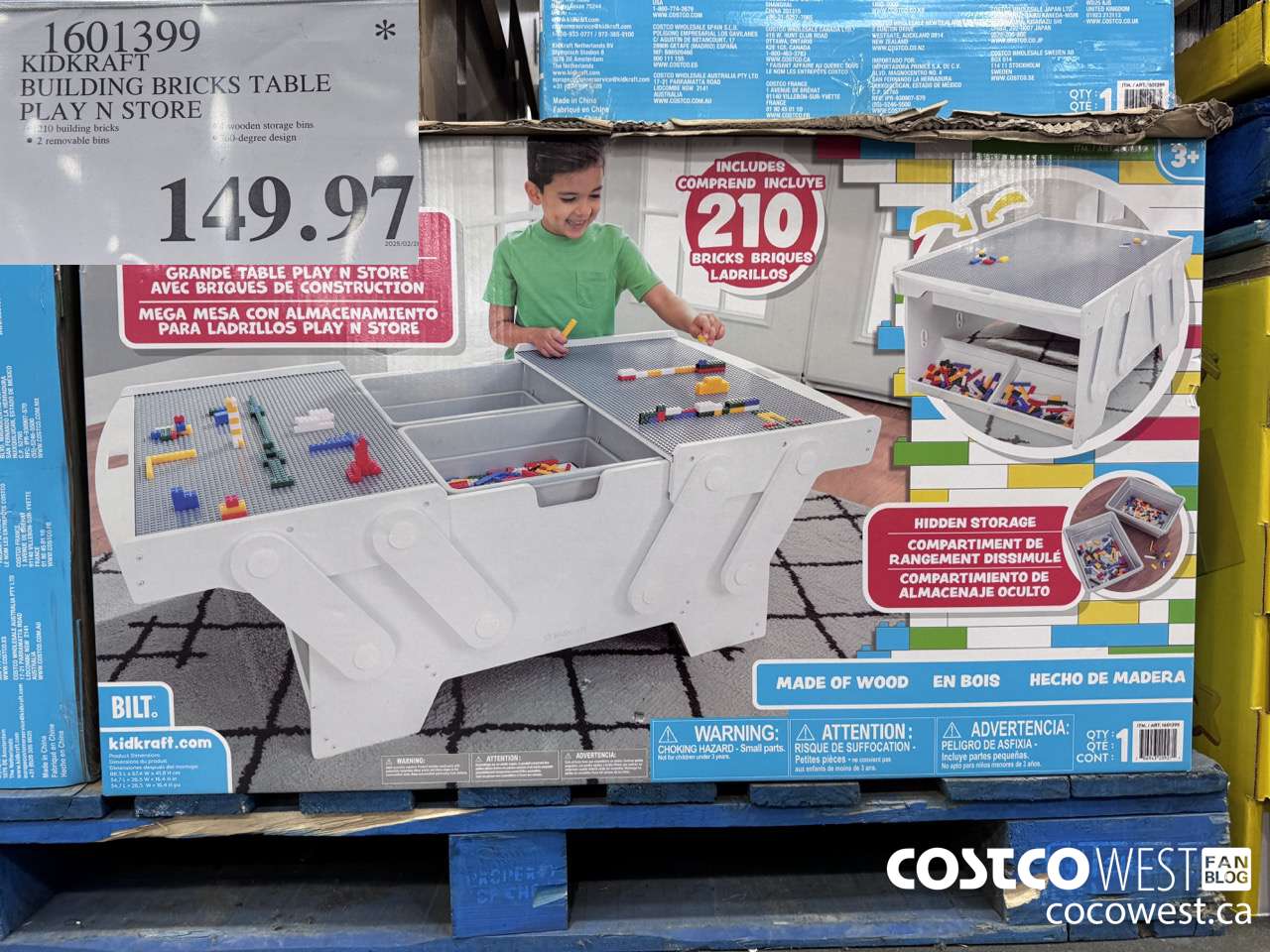 1601399 KIDKRAFT BUILDING BRICKS TABLE PLAY N STORE $149.97