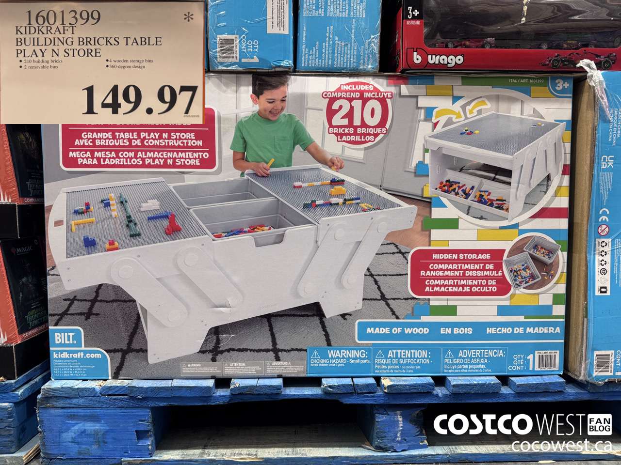 1601399 KIDKRAFT BUILDING BRICKS TABLE PLAY N STORE $149.97