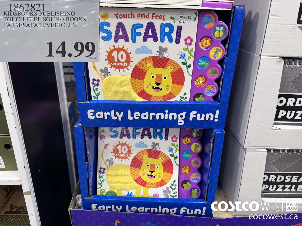 1862821 KIDSBOOKS PUBLISHING TOUCH FEEL SOUND BOOKS FARM/SAFARI/VEHICLES $14.99