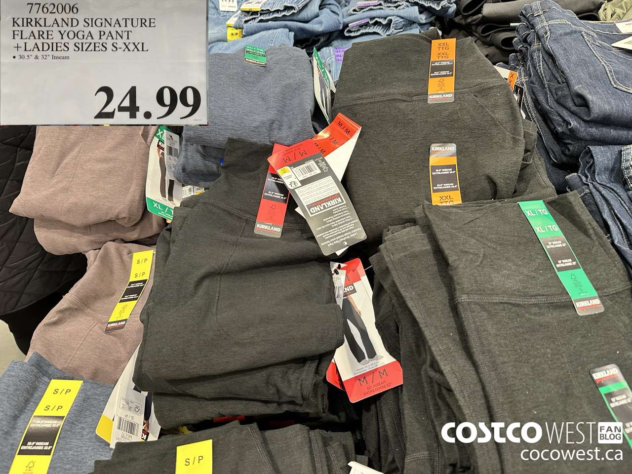 7762006 KIRKLAND SIGNATURE FLARE YOGA PANT LADIES SIZES S-XXL $24.99