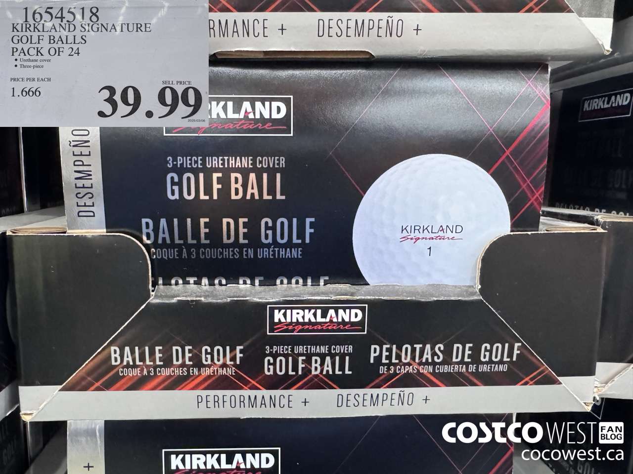 1654518 KIRKLAND SIGNATURE GOLF BALLS PACK OF 24 $39.99