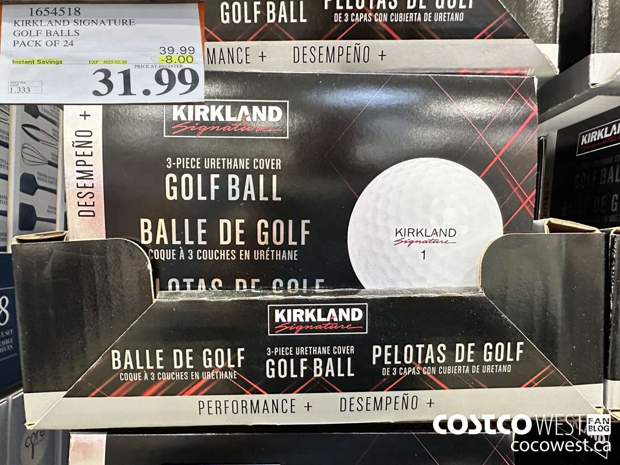 1654518 KIRKLAND SIGNATURE GOLF BALLS PACK OF 24 ($8.00 INSTANT SAVINGS EXPIRES ON 2025-03-30) $31.99