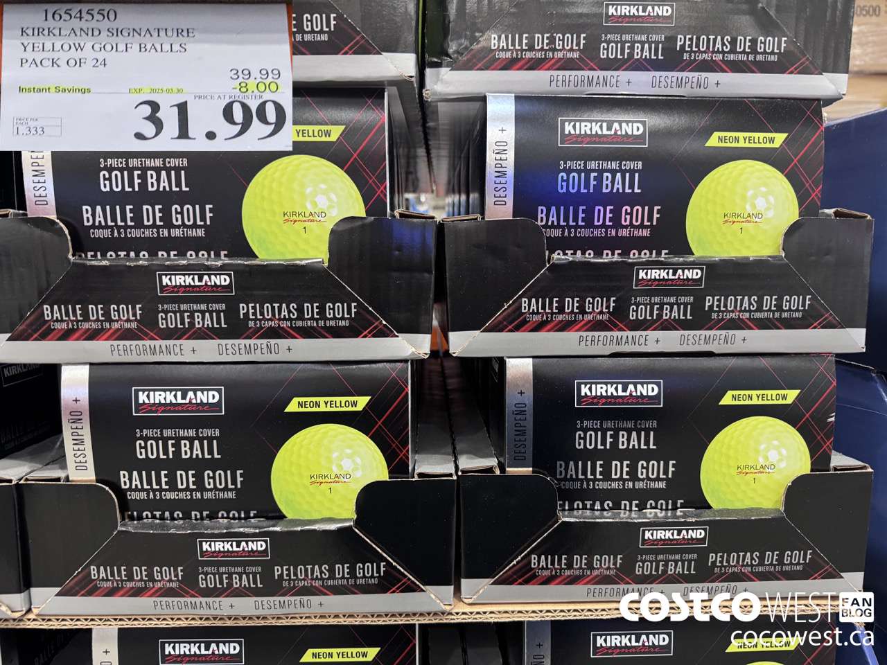 1654550 KIRKLAND SIGNATURE GOLF BALLS V3.0 PACK OF 24 YELLOW ($8.00 INSTANT SAVINGS EXPIRES ON 2025-03-30) $31.99