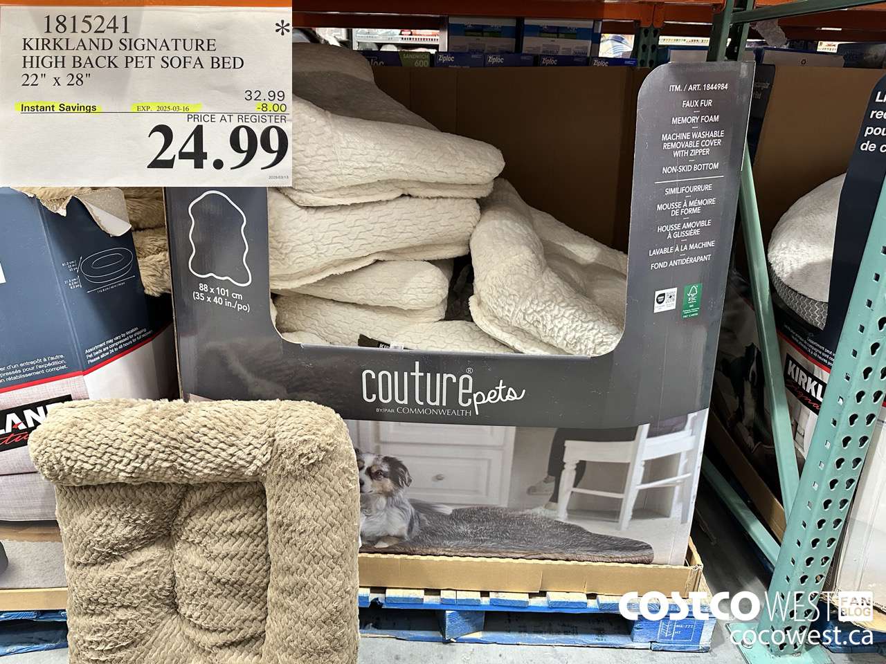 1815241 KIRKLAND SIGNATURE HIGH BACK PET SOFA BED 22