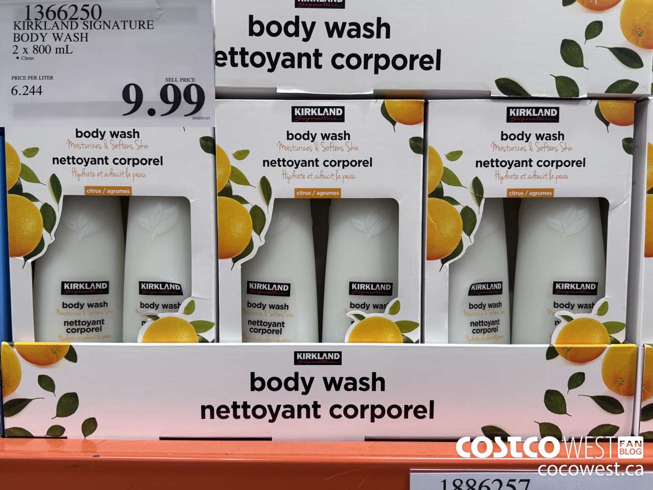 1366250 KIRKLAND SIGNATURE NATURAL CITRUS BODY WASH 2-PACK $9.99