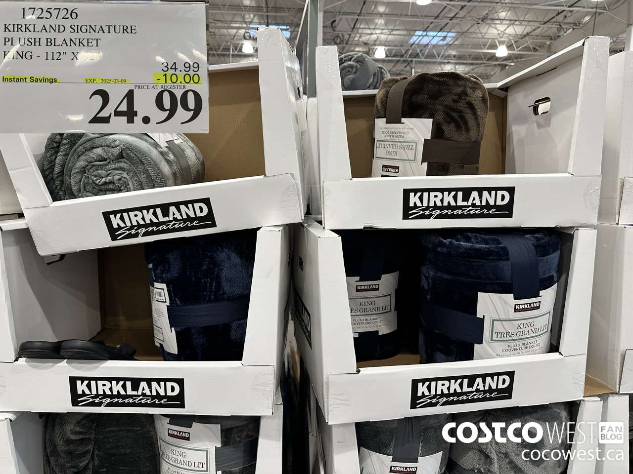 1725726 KIRKLAND SIGNATURE PLUSH BLANKET KING 112