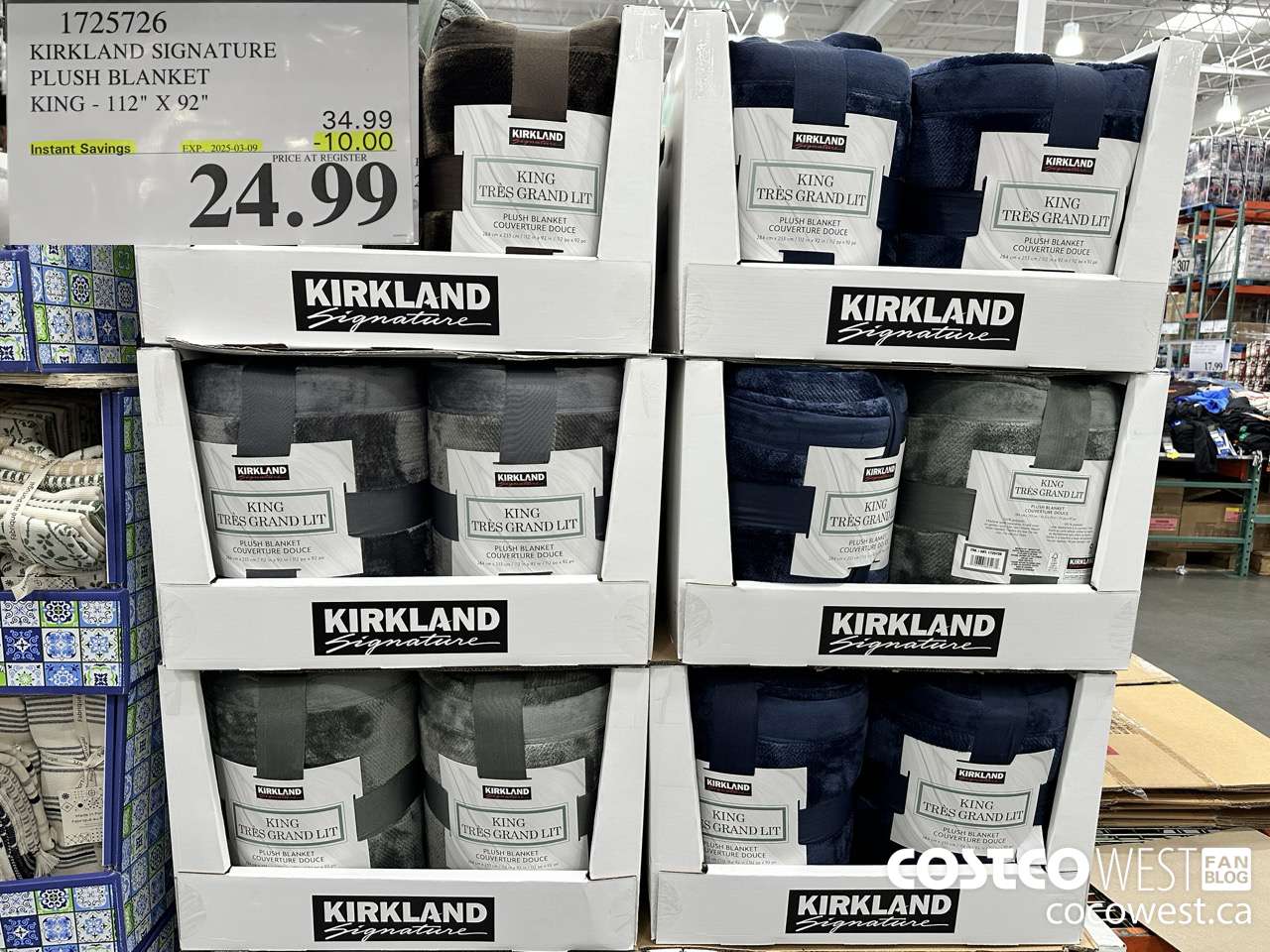 1725726 KIRKLAND SIGNATURE PLUSH BLANKET KING 112