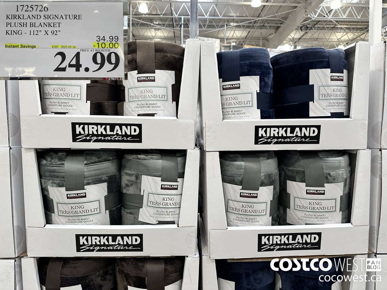 1725726 KIRKLAND SIGNATURE PLUSH BLANKET KING 112