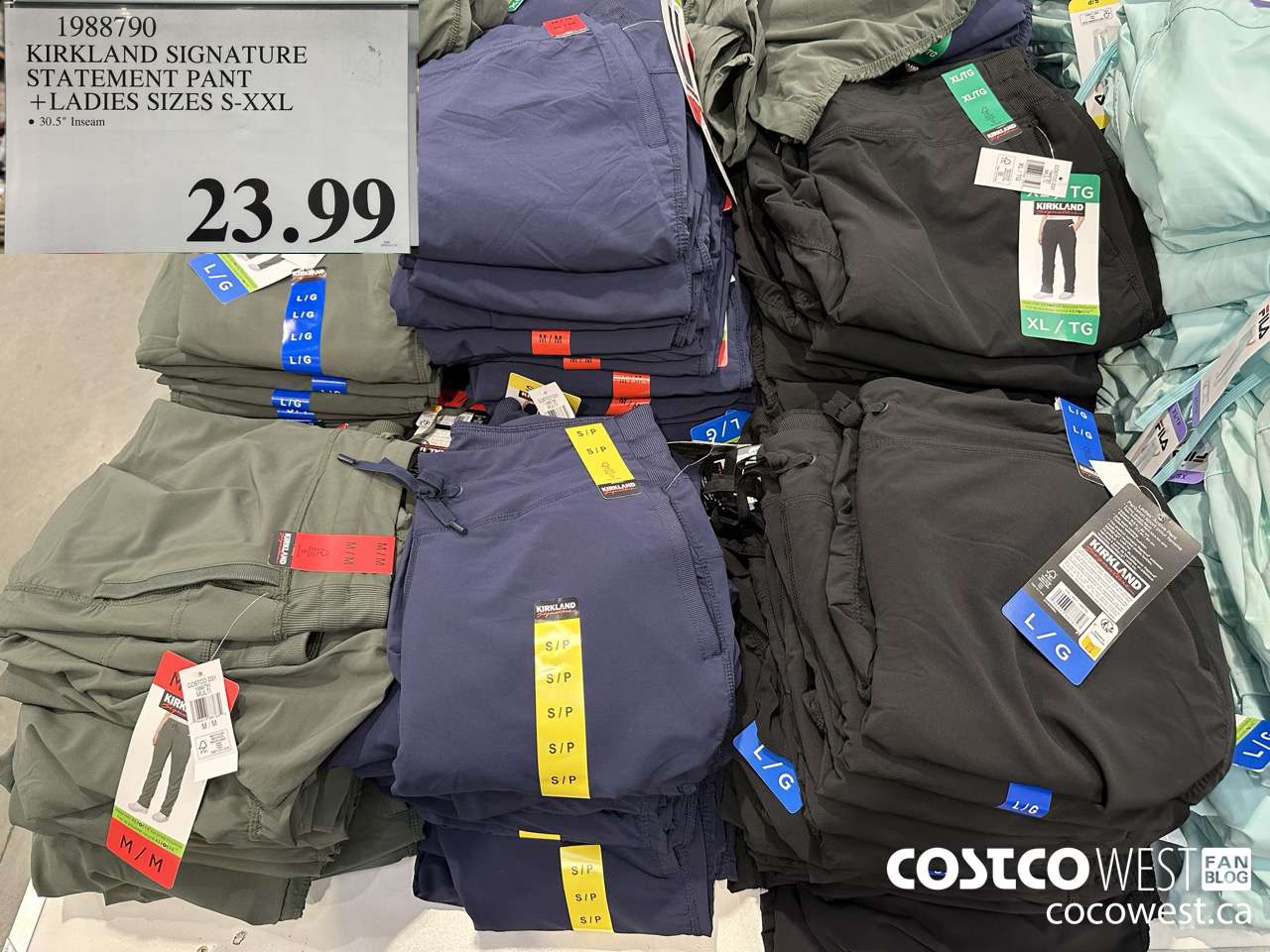 1988790 KIRKLAND SIGNATURE STATEMENT PANT LADIES SIZES S-XXL $23.99