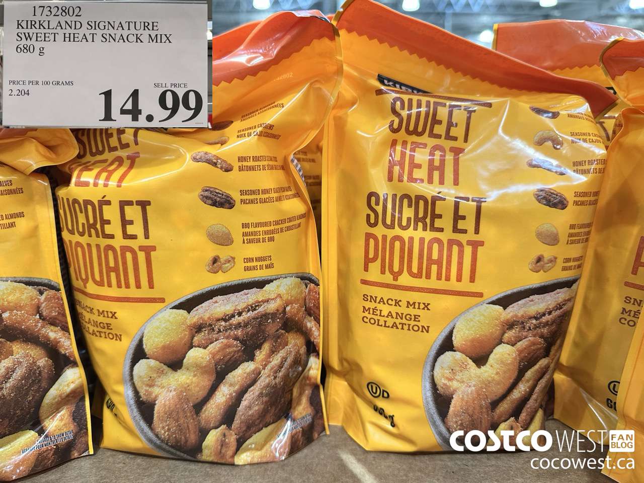 1732802 KIRKLAND SIGNATURE SWEET HEAT SNACK MIX 680G $14.99