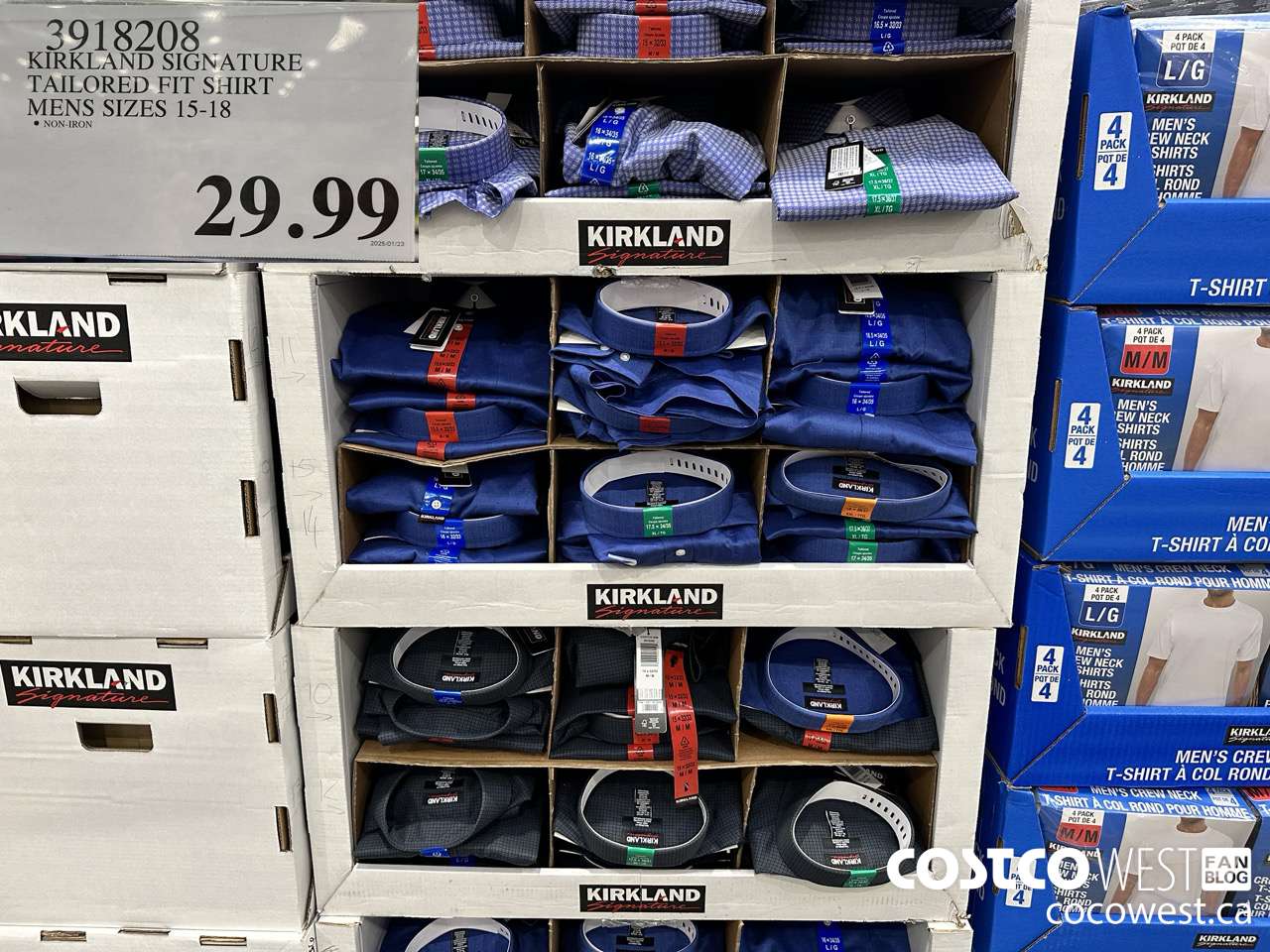 3918208 KIRKLAND SIGNATURE TAILORED FIT SHIRT MENS SIZES 15-18 $29.99