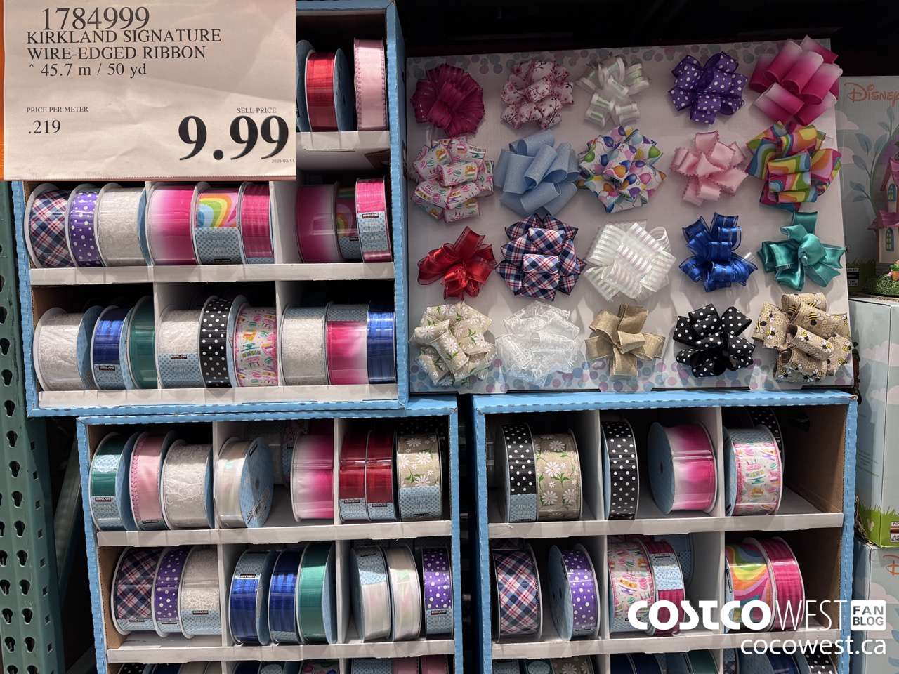 1784999 KIRKLAND SIGNATURE WIRE-EDGED RIBBON 45.7M / 50 YD $9.99