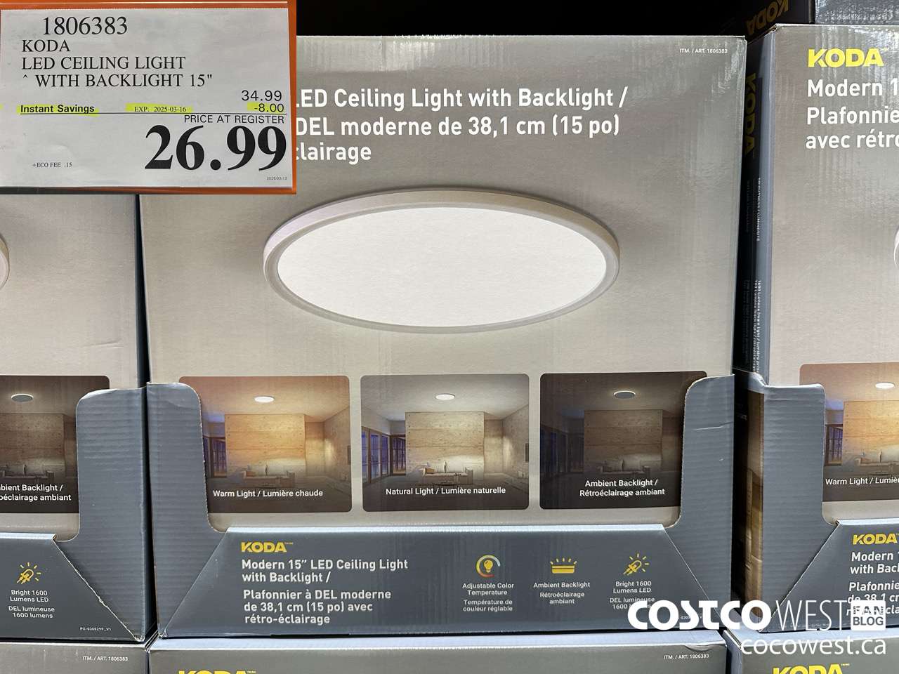 1806383 KODA LED CEILING LIGHT WITH BACKLIGHT 15