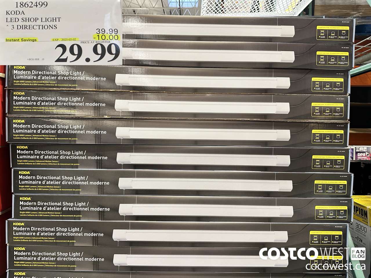 1862499 KODA LED SHOP LIGHT 3 DIRECTIONS ($10.00 INSTANT SAVINGS EXPIRES ON 2025-03-02) $29.99