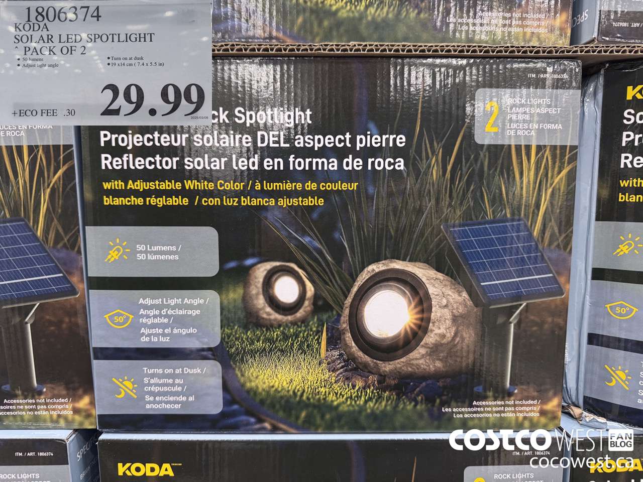 1806374 KODA SOLAR LED SPOTLIGHT PACK OF 2 $29.99