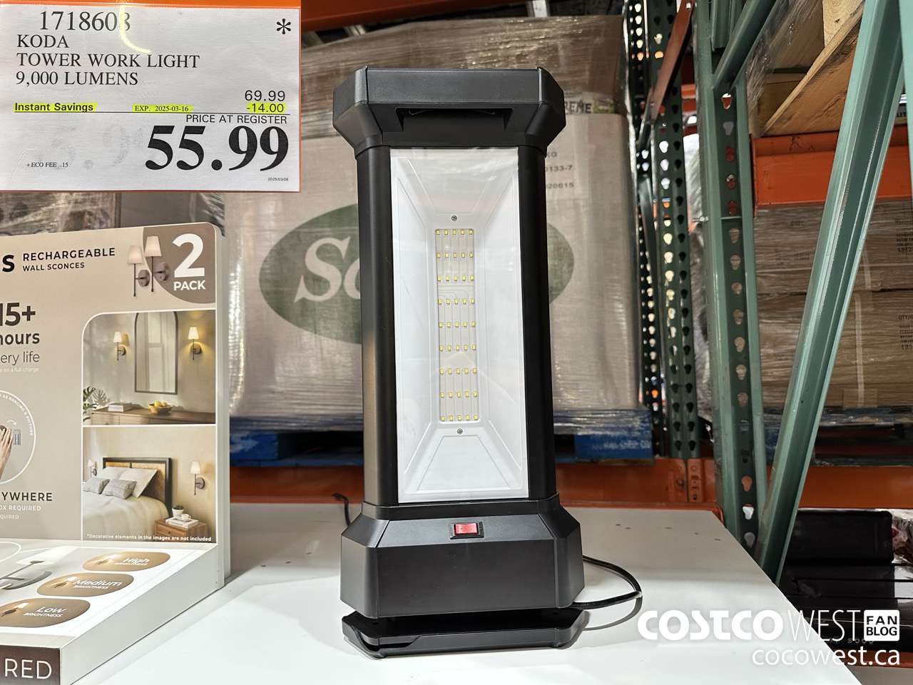 1718608 KODA TOWERS WORK LIGHT 9,000 LUMENS ($14.00 INSTANT SAVINGS EXPIRES ON 2025-03-16) $55.99