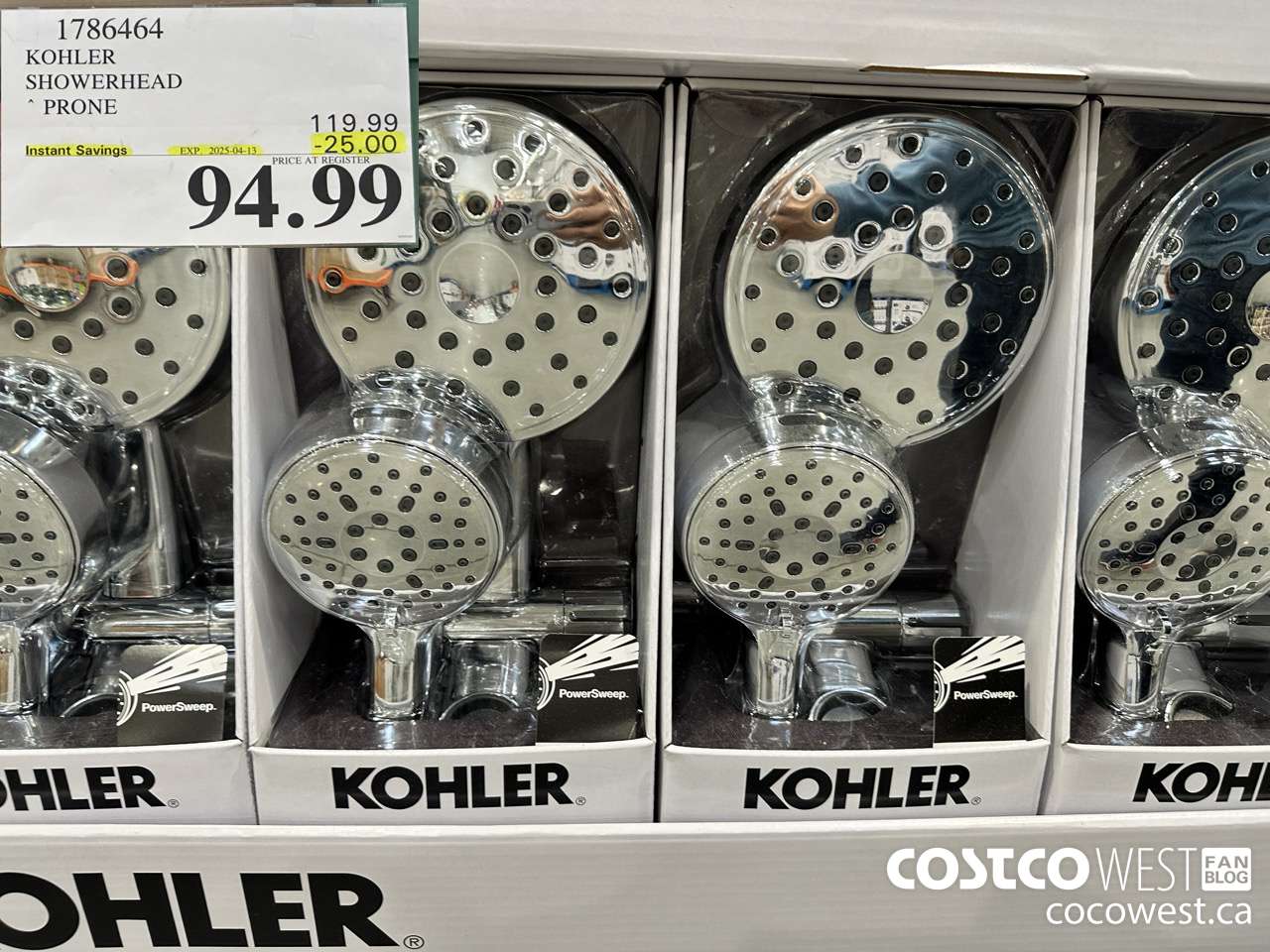 1786464 KOHLER SHOWERHEAD PRONE ($25.00 INSTANT SAVINGS EXPIRES ON 2025-04-13) $94.99