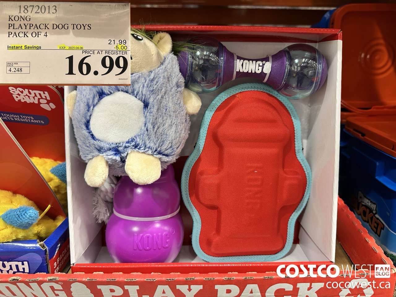 1872013 KONG PLAYPACK DOG TOYS PACK OF 4 ($5.00 INSTANT SAVINGS EXPIRES ON 2025-04-06) $16.99