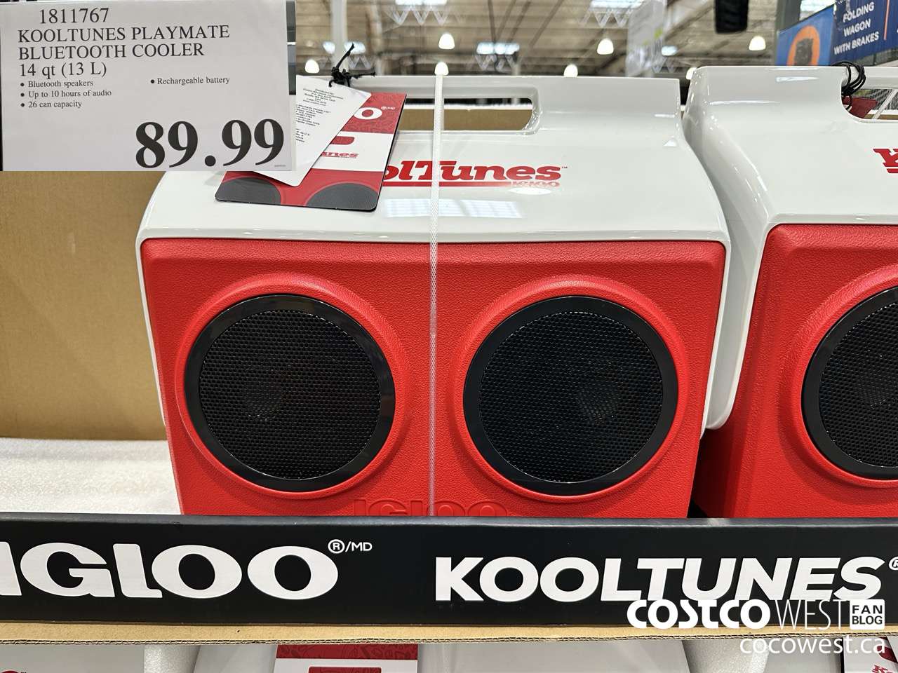 1811767 KOOLTUNES PLAYMATE BLUETOOTH COOLER 14 QT (13L) $89.99