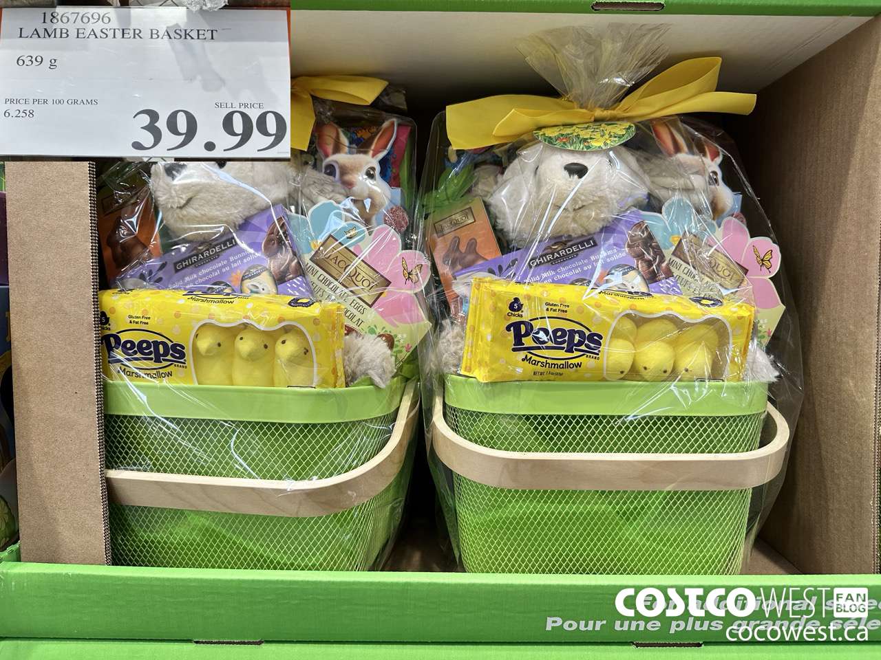 1867696 LAMB EASTER BASKET 639G $39.99