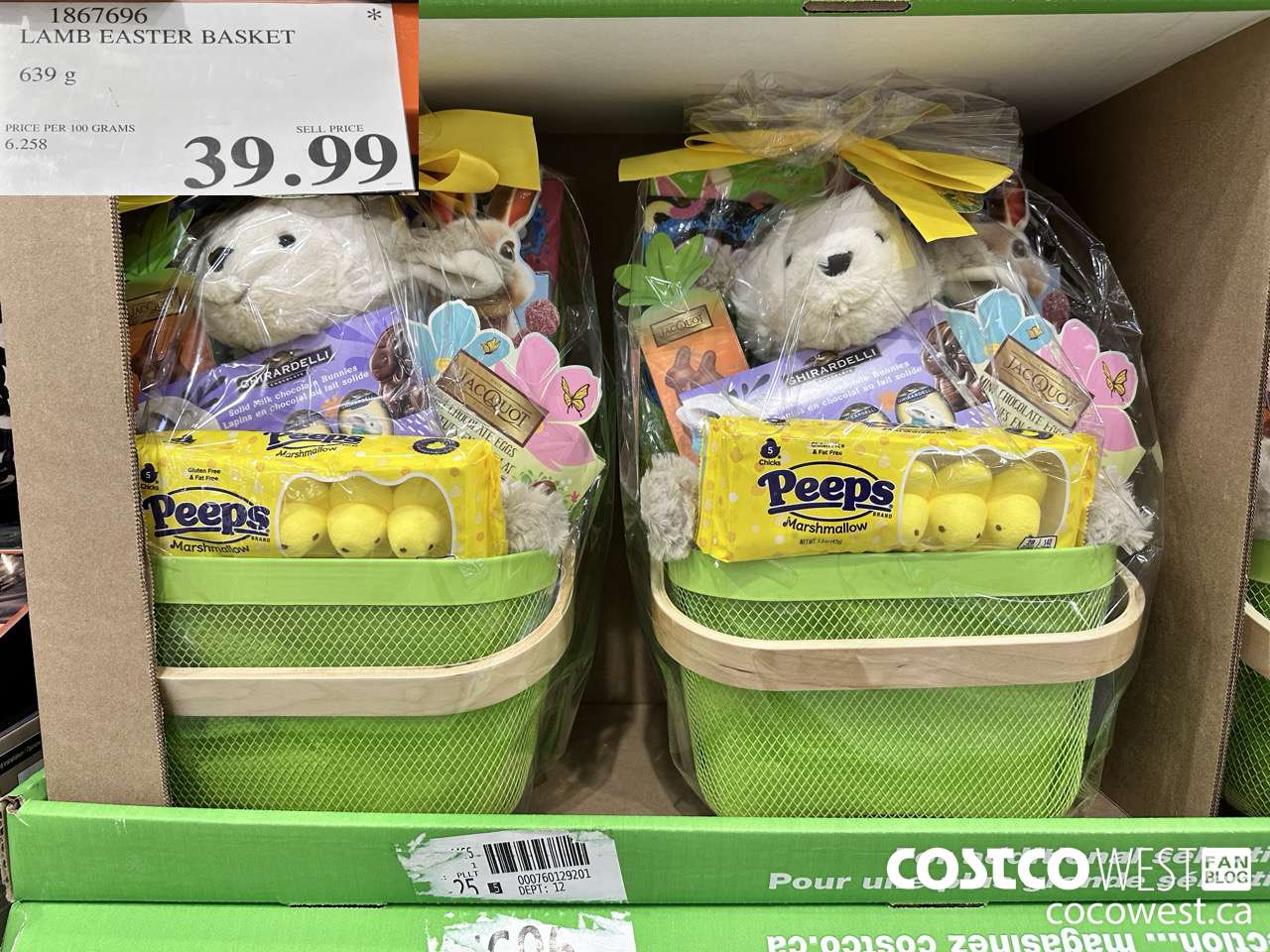 1867696 LAMB EASTER BASKET 639G $39.99