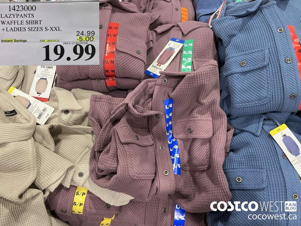 1423000 LAZYPANTS WAFFLE SHIRT LADIES SIZES S-XXL ($5.00 INSTANT SAVINGS EXPIRES ON 2025-03-23) $19.99