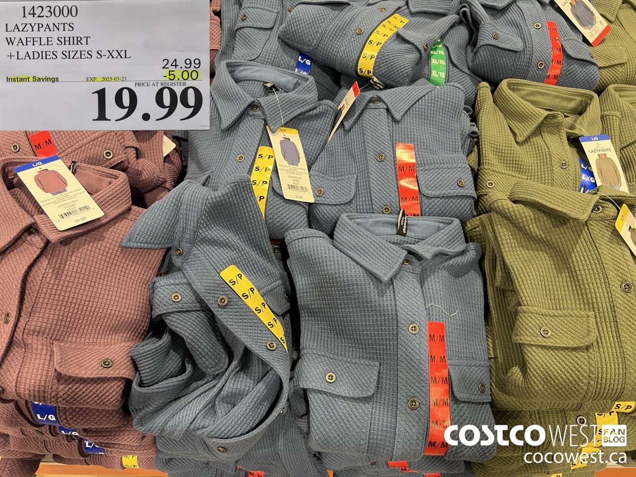 1423000 LAZYPANTS WAFFLE SHIRT LADIES SIZES S-XXL ($5.00 INSTANT SAVINGS EXPIRES ON 2025-03-23) $19.99