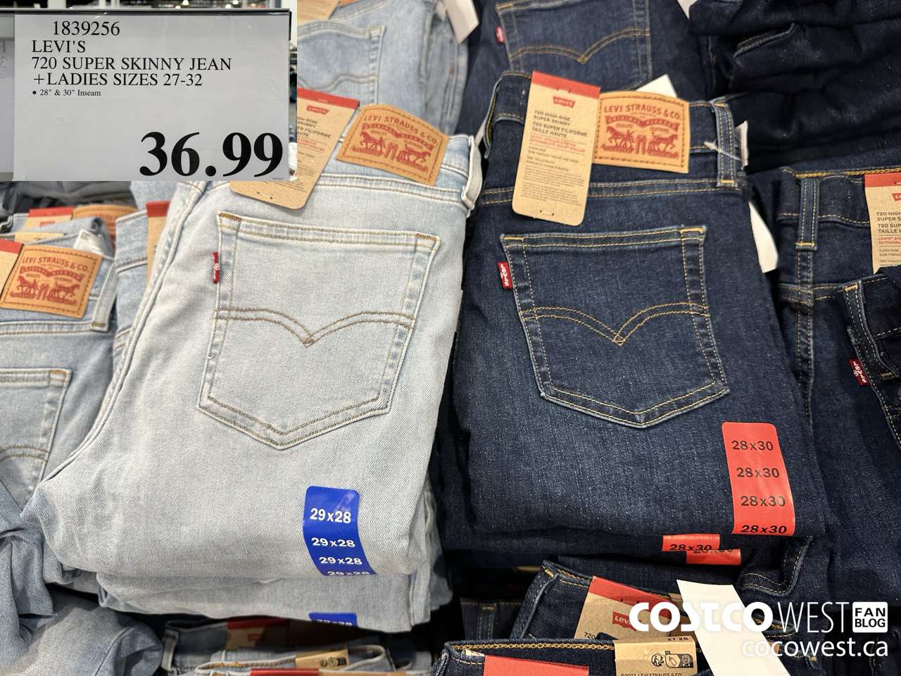 1839256 LEVI'S 720 SUPER SKINNY JEAN LADIES SIZES 27-32 $36.99