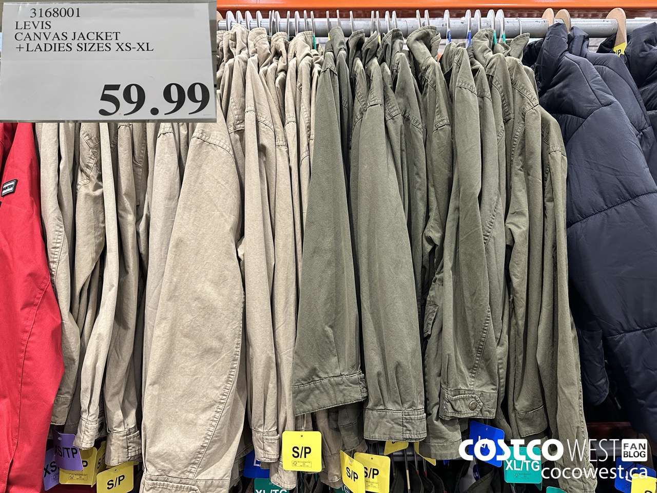 3168001 LEVIS CANVAS JACKET LADIES SIZES XS-XL $59.99