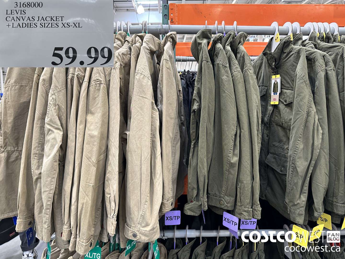 3168000 LEVIS CANVAS JACKET LADIES SIZES XS-XL  $59.99