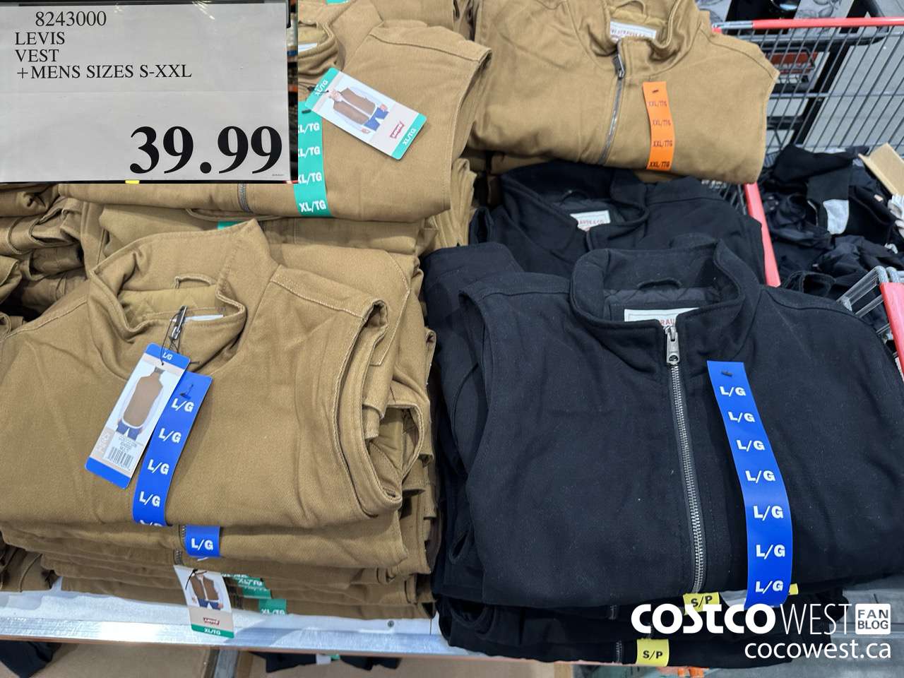 8243000 LEVIS VEST MENS SIZES S-XXL $39.99