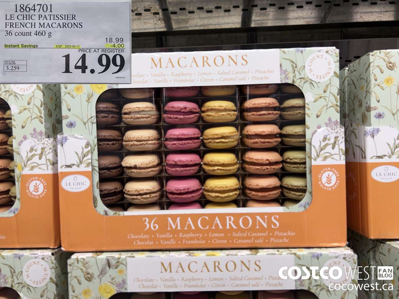 1864701 LE CHIC PATISSIER FRENCH MACARONS 36 COUNT 460 g ($4.00 INSTANT SAVINGS EXPIRES ON 2025-04-13) $14.99