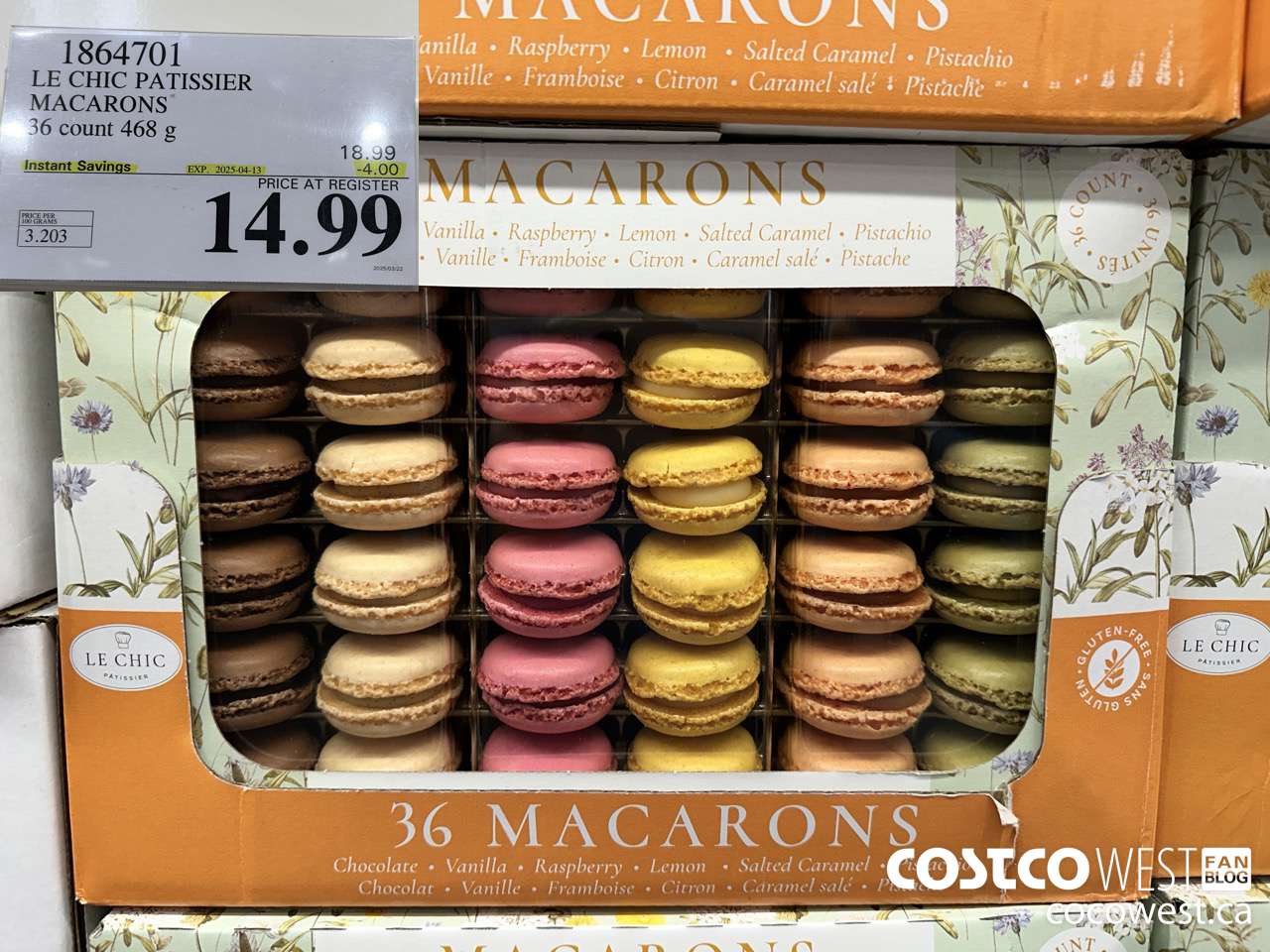 1864701 LE CHIC PATISSIER FRENCH MACARONS 36 COUNT 460 g ($4.00 INSTANT SAVINGS EXPIRES ON 2025-04-13) $14.99