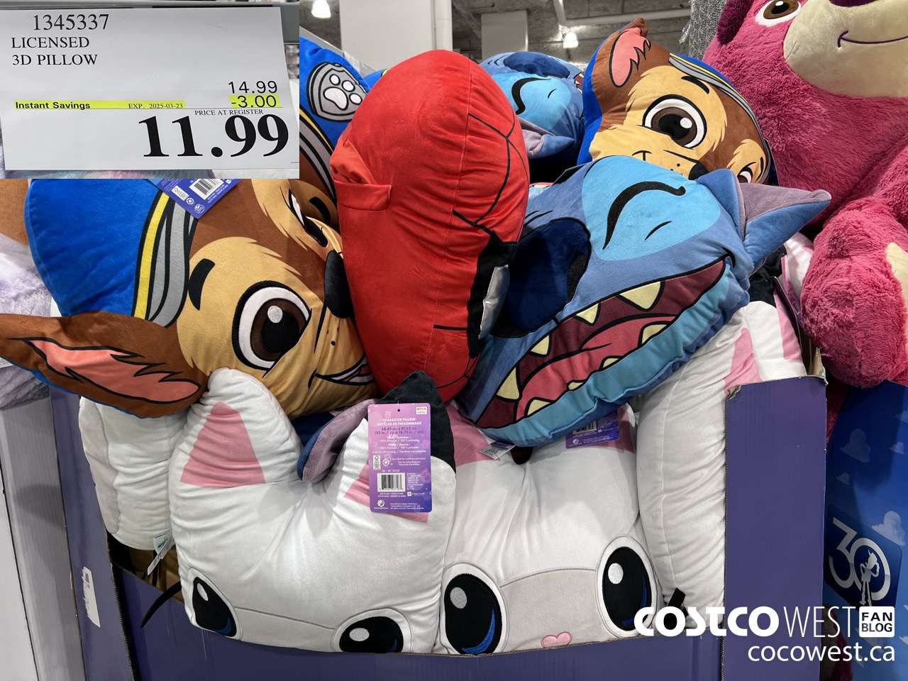 1345337 LICENSED 3D PILLOW ($3.00 INSTANT SAVINGS EXPIRES ON 2025-03-23) $11.99