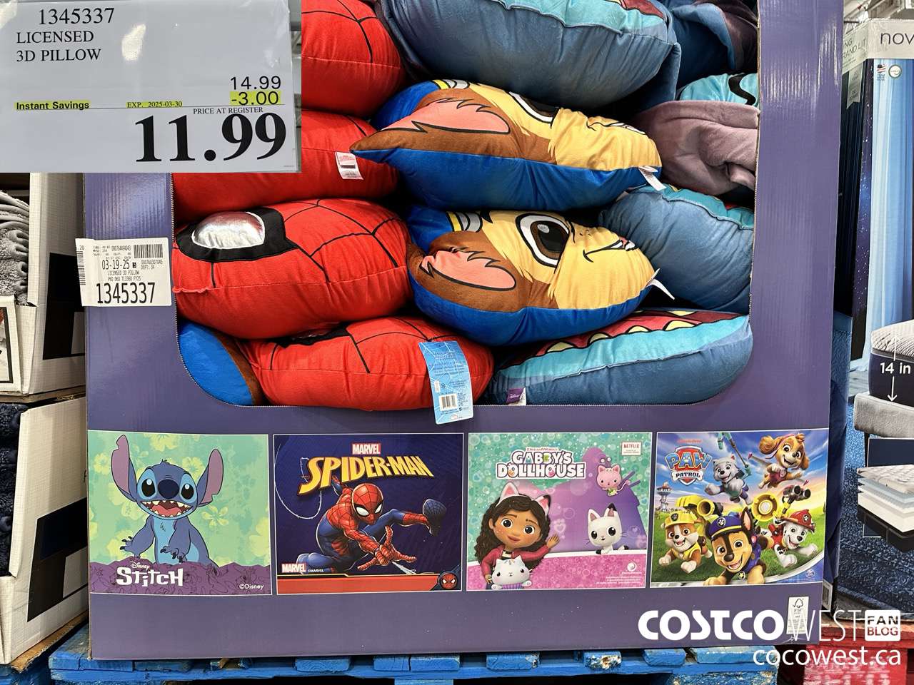 1345337 LICENSED 3D PILLOW ($3.00 INSTANT SAVINGS EXPIRES ON 2025-03-30) $11.99