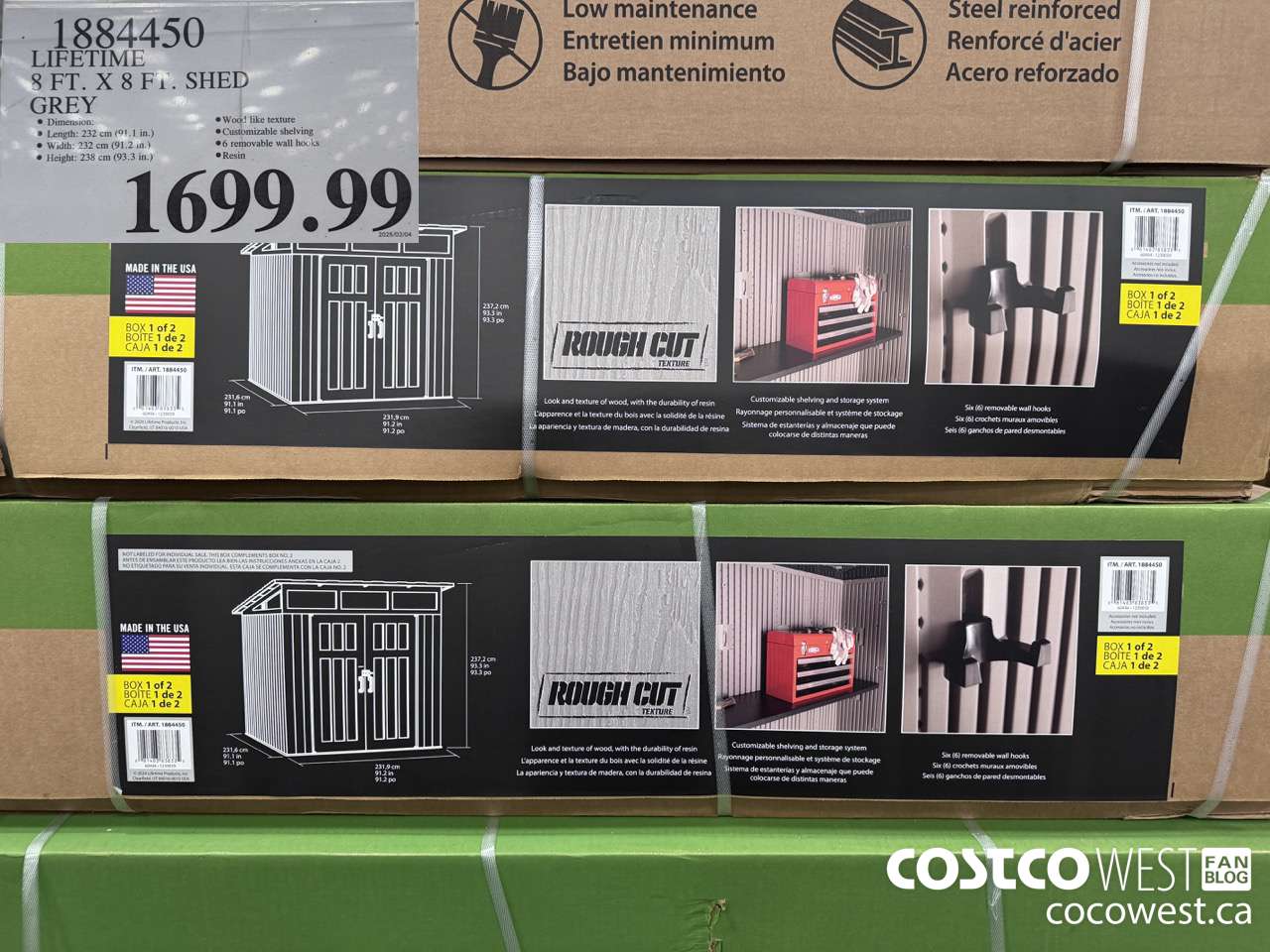 1884450 LIFETIME 8FT. X 8FT. SHED GREY $1699.99