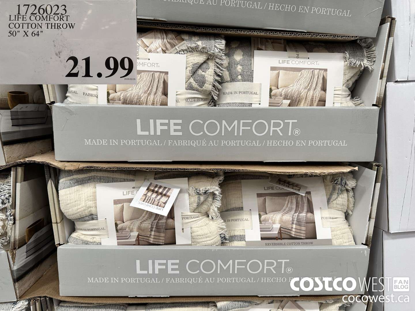 1726023 LIFE COMFORT COTTON THROW 50