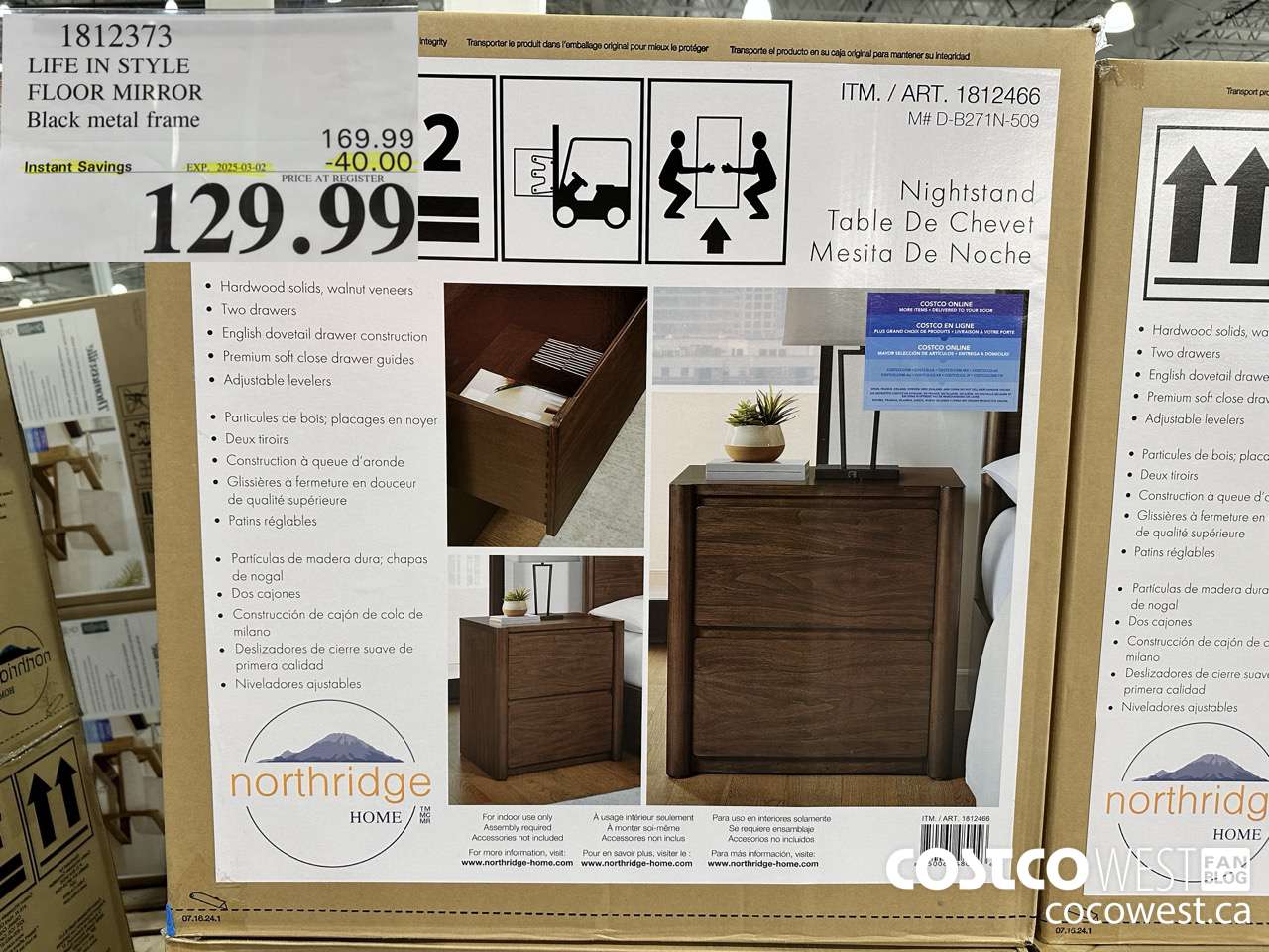 1812373 LIFE IN STYLE FLOOR MIRROR BLACK METAL FRAME ($40.00 INSTANT SAVINGS EXPIRES ON 2025-03-02) $129.99