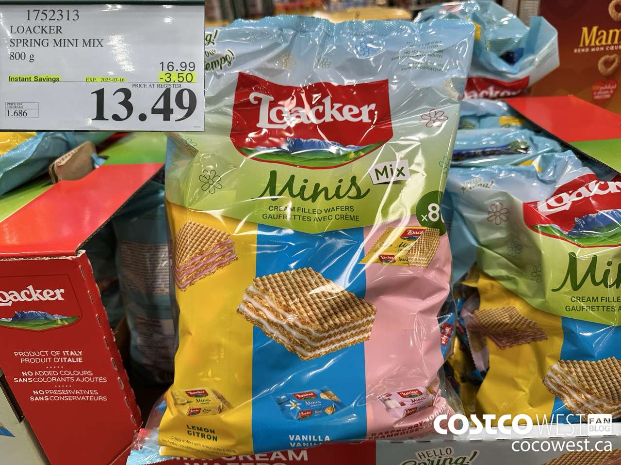 1752313 LOACKER SPRING MINI MIX 800G ($3.50 INSTANT SAVINGS EXPIRES ON 2025-03-16) $13.49