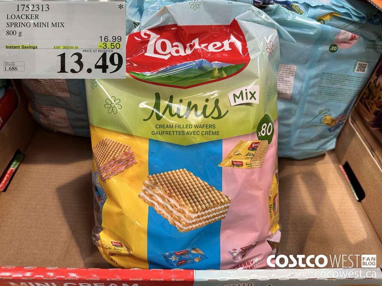 1752313 LOACKER SPRING MINI MIX 800G ($3.50 INSTANT SAVINGS EXPIRES ON 2025-03-16) $13.49