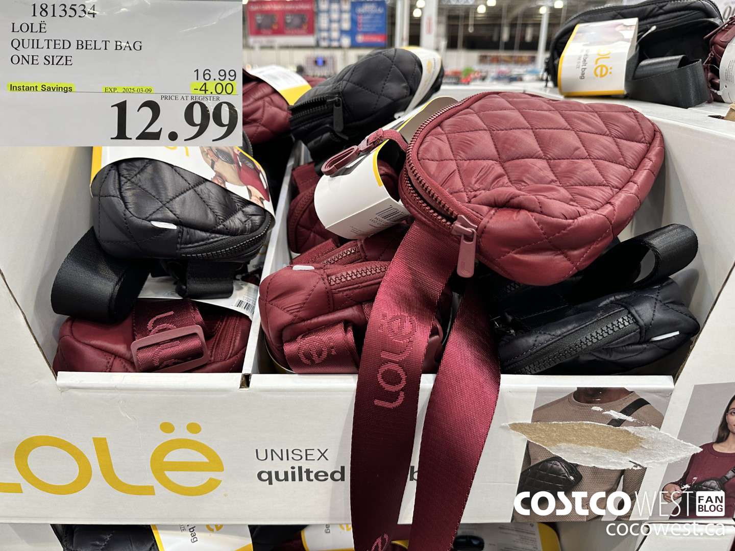 1813534 LOLE QUILTED BELT BAG ONE SIZE ($4.00 INSTANT SAVINGS EXPIRES ON 2025-03-09) $12.99