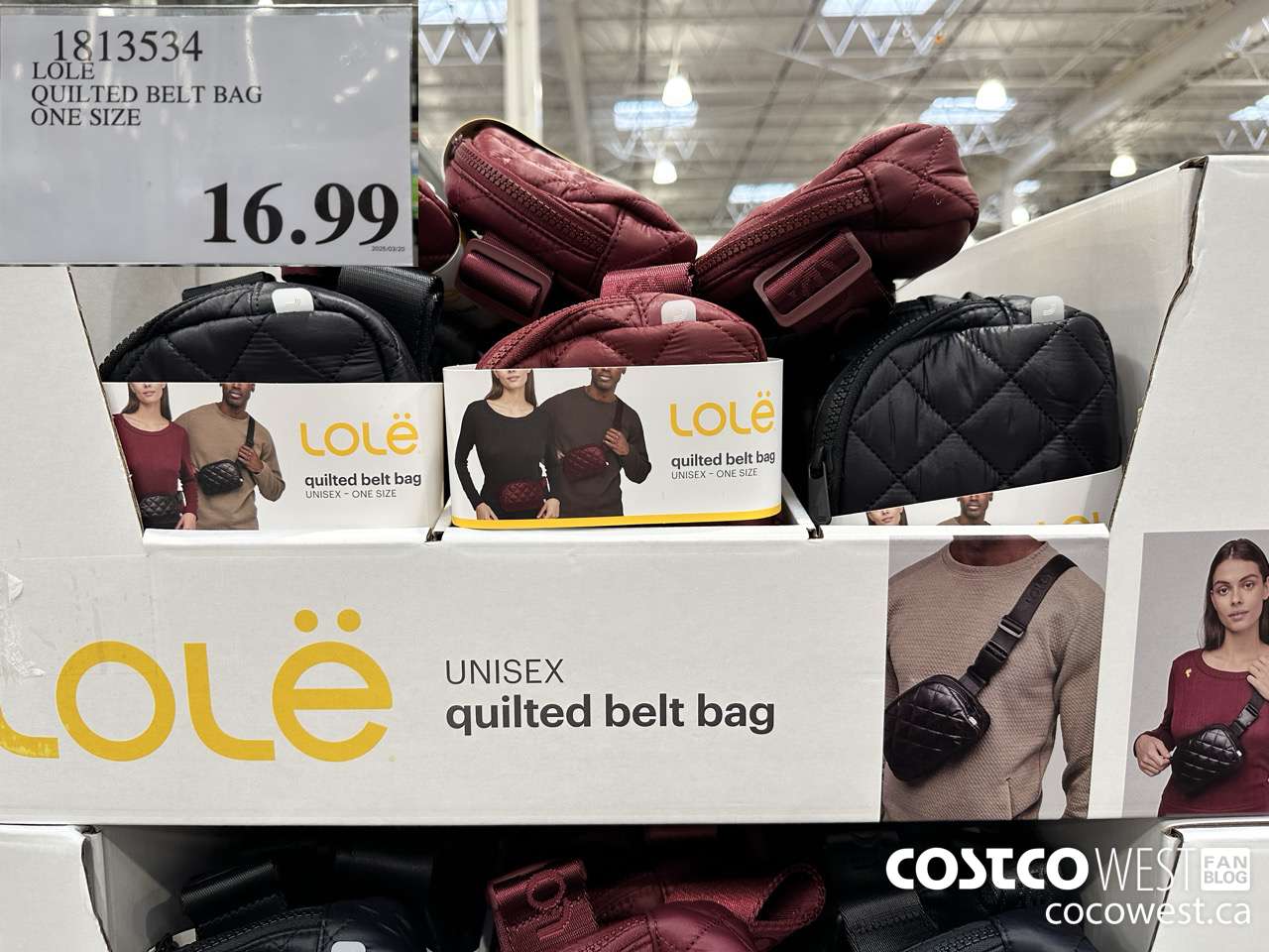 1813534 LOLE QUILTED BELT BAG ONE SIZE $16.99