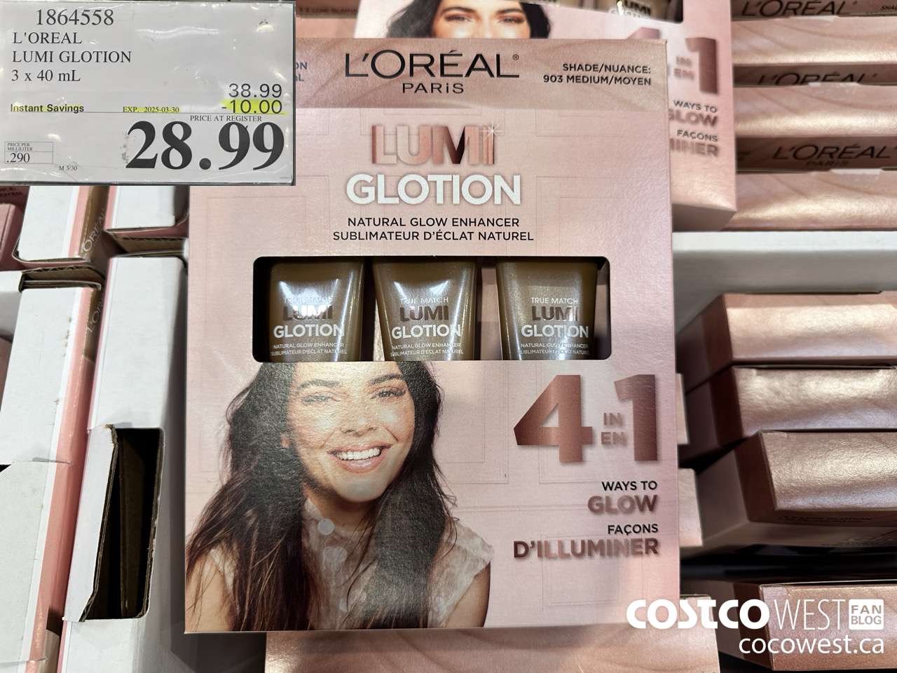1864558 L'OREAL LUMI GLOTION 3 X 40ML ($10.00 INSTANT SAVINGS EXPIRES ON 2025-03-30) $28.99