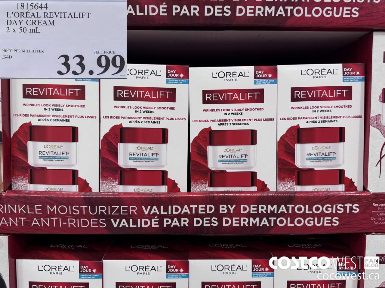 1815644 L'OREAL REVITALIFT DAY CREAM 2 X 50ML $33.99
