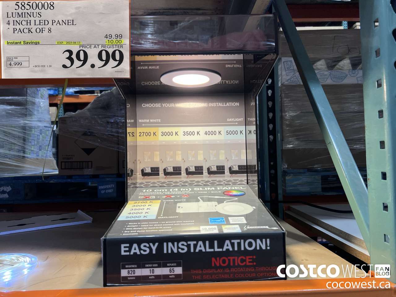 5850008 LUMINUS 4 INCH LED PANEL PACK OF 8 ($10.00 INSTANT SAVINGS EXPIRES ON 2025-04-13) $39.99