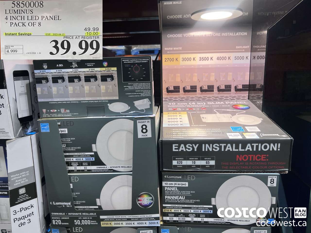 5850008 LUMINUS 4 INCH LED PANEL PACK OF 8 ($10.00 INSTANT SAVINGS EXPIRES ON 2025-04-13) $39.99