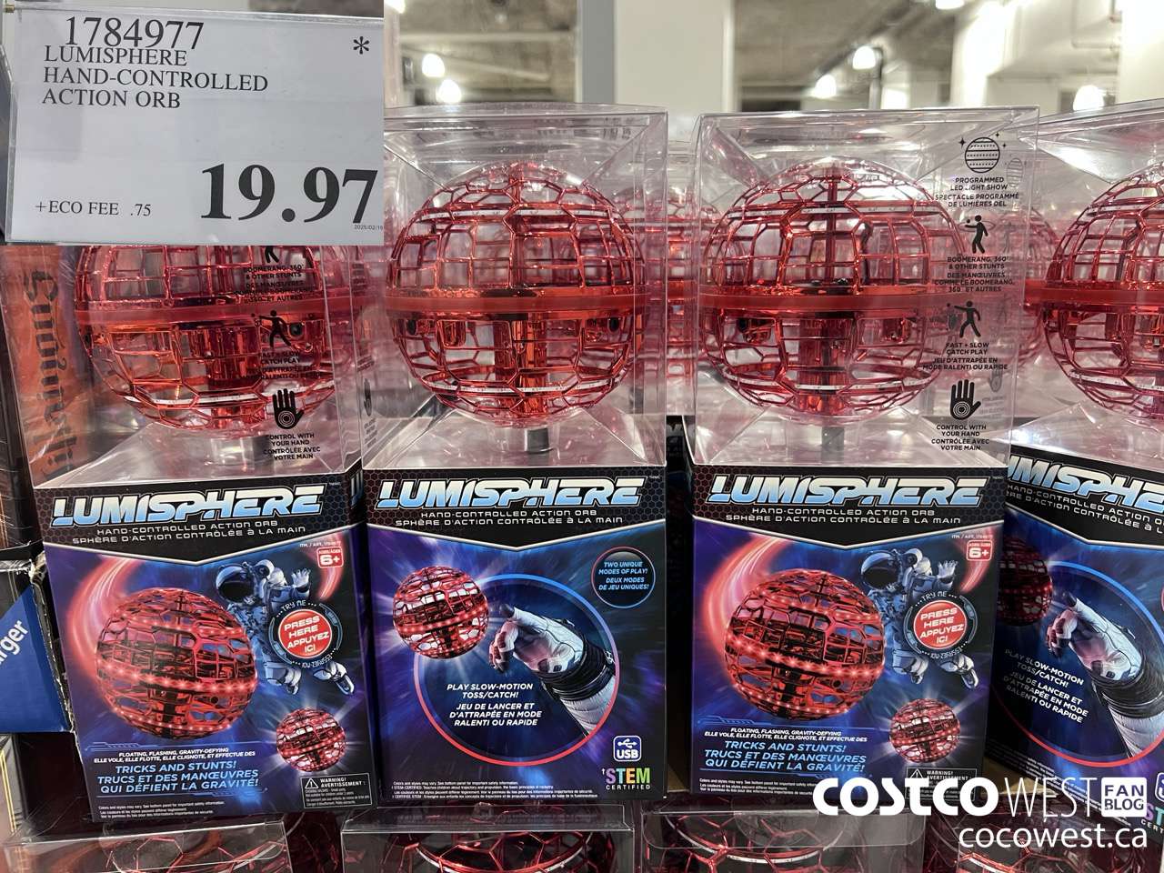 1784977 LUMISPHERE HAND-CONTROLLED ACTION ORB $19.97