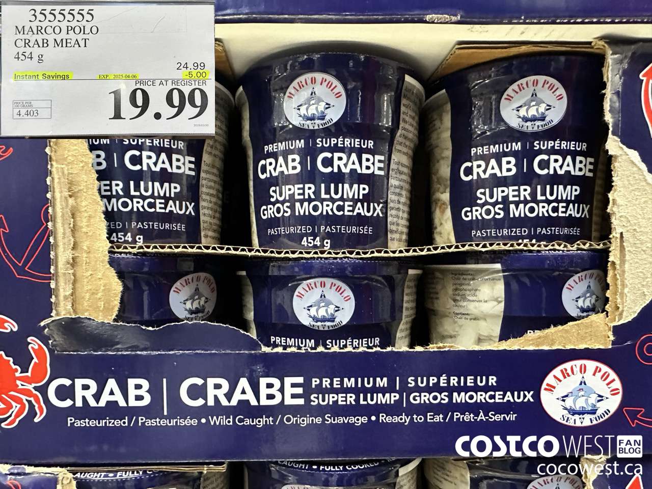 3555555 MARCO POLO CRAB MEAT 454G ($5.00 INSTANT SAVINGS EXPIRES ON 2025-04-06) $19.99